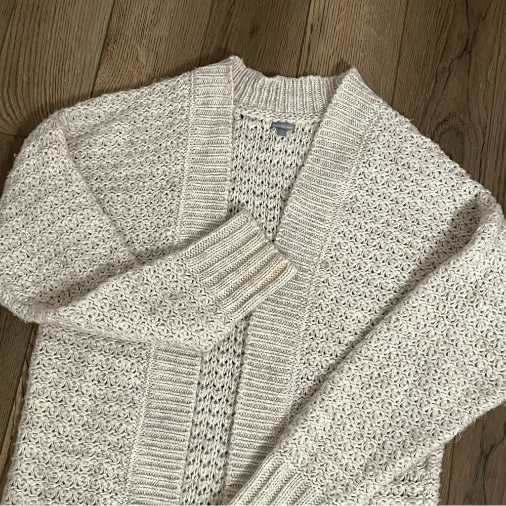 Charlotte Russe Cream Knitted Sweater Cardigan